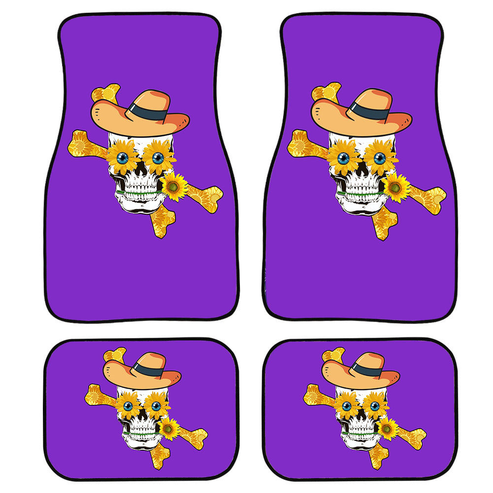 Car Blue Dragonfly Sunflower Skull Floor Mat Seat Cushion