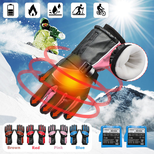 Motorcycle Waterproof 4000mah Rechargable Electric Heated Thicken Velvet Gloves