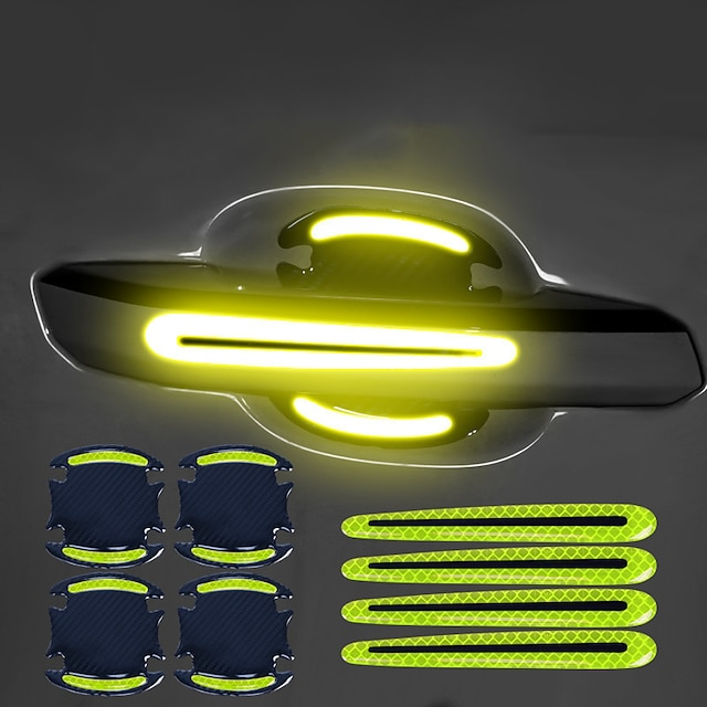 4pcs/8pcs Universal 3D Carbon Fiber Door Handle Sticker