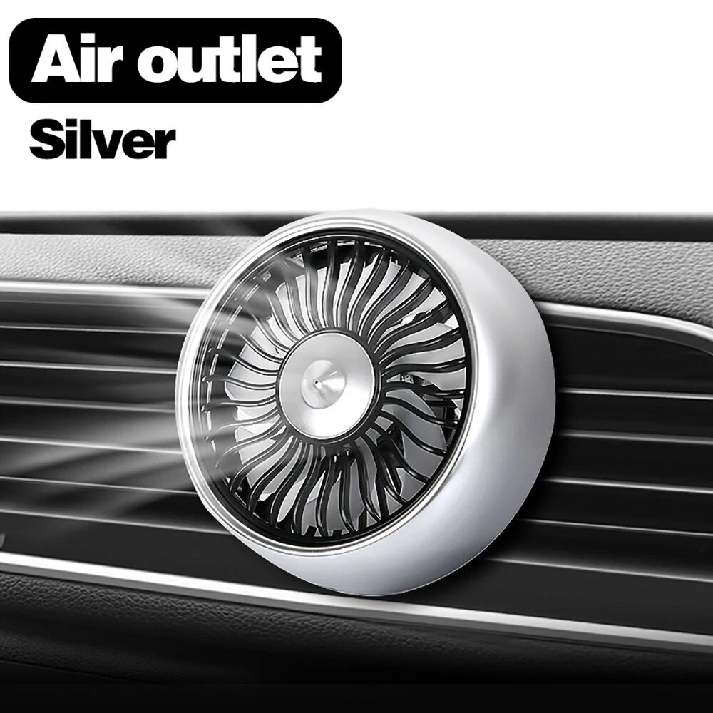 Car Fan USB Air Outlet 3 Speed Adjustment 360° Rotation