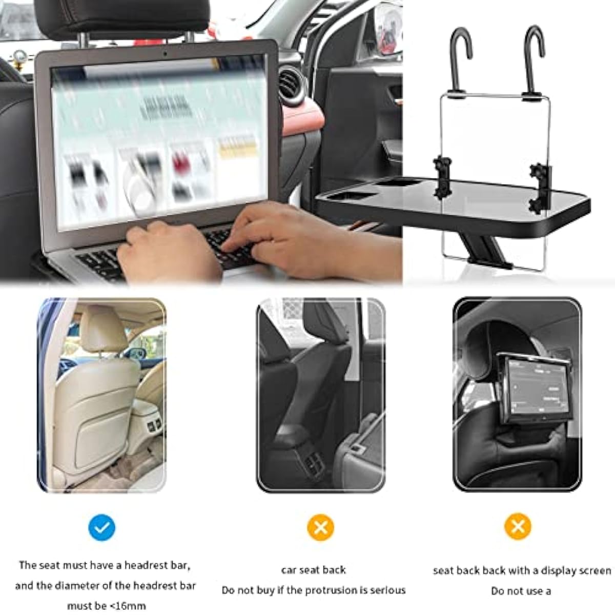 Car Hanging Foldable Steering Wheel Tray Organizer