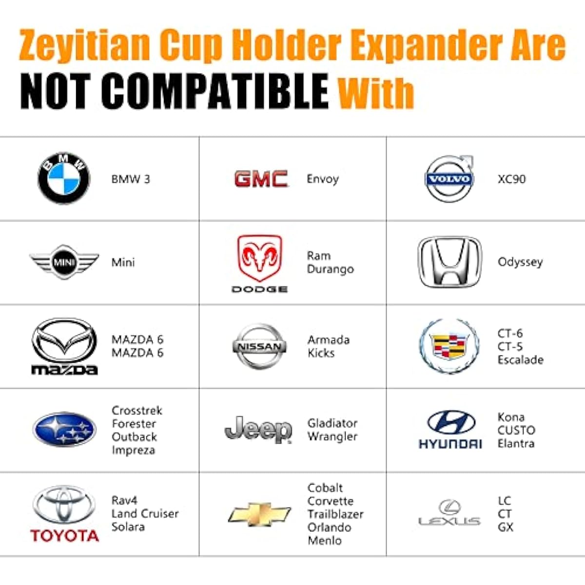 Car Cup Holder Expander Adapter Adjustable Organizer