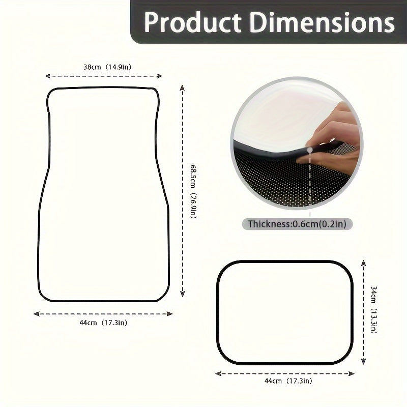 4pcs Car Absorbent Non-Slip Washable Floor Mats