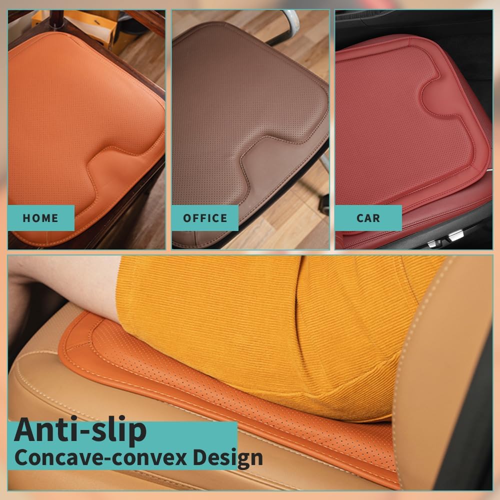 Car Front Pad Leather Memory Foam Heightening Seat Cushion