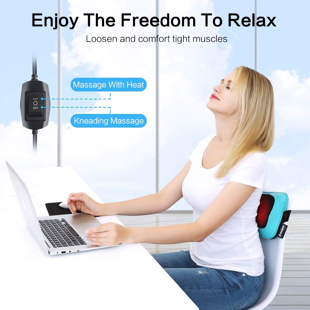 Car Back Massager with Heat, Shiatsu Back Neck Seat Cushion