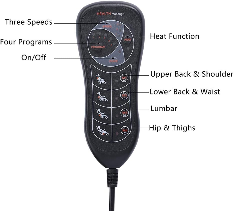 Car Vibration Back Massager With Heat Cushion Covers