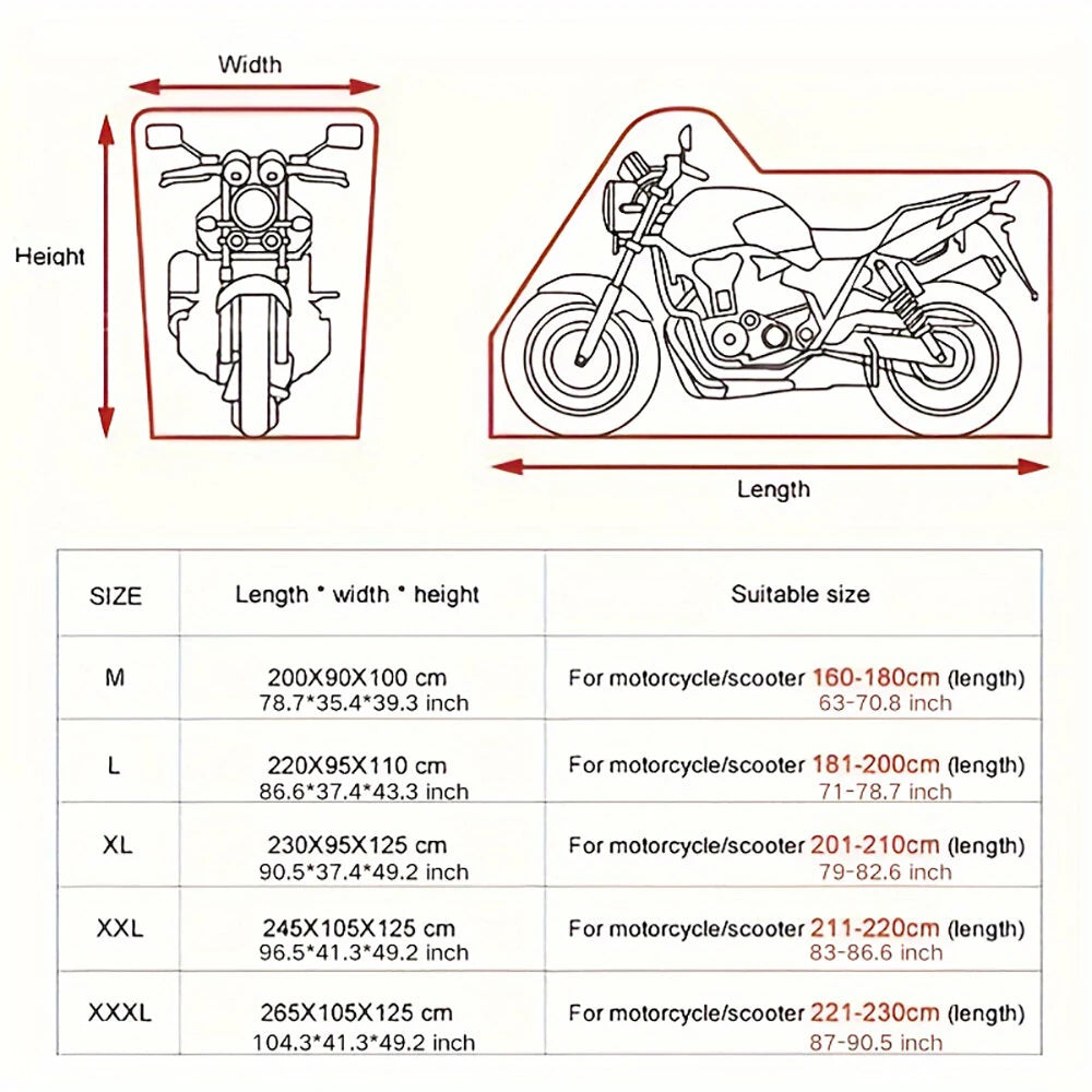 Motorcycle Rainproof Sunscreen Anti-UV Thickened Oxford Cloth Dust Cover