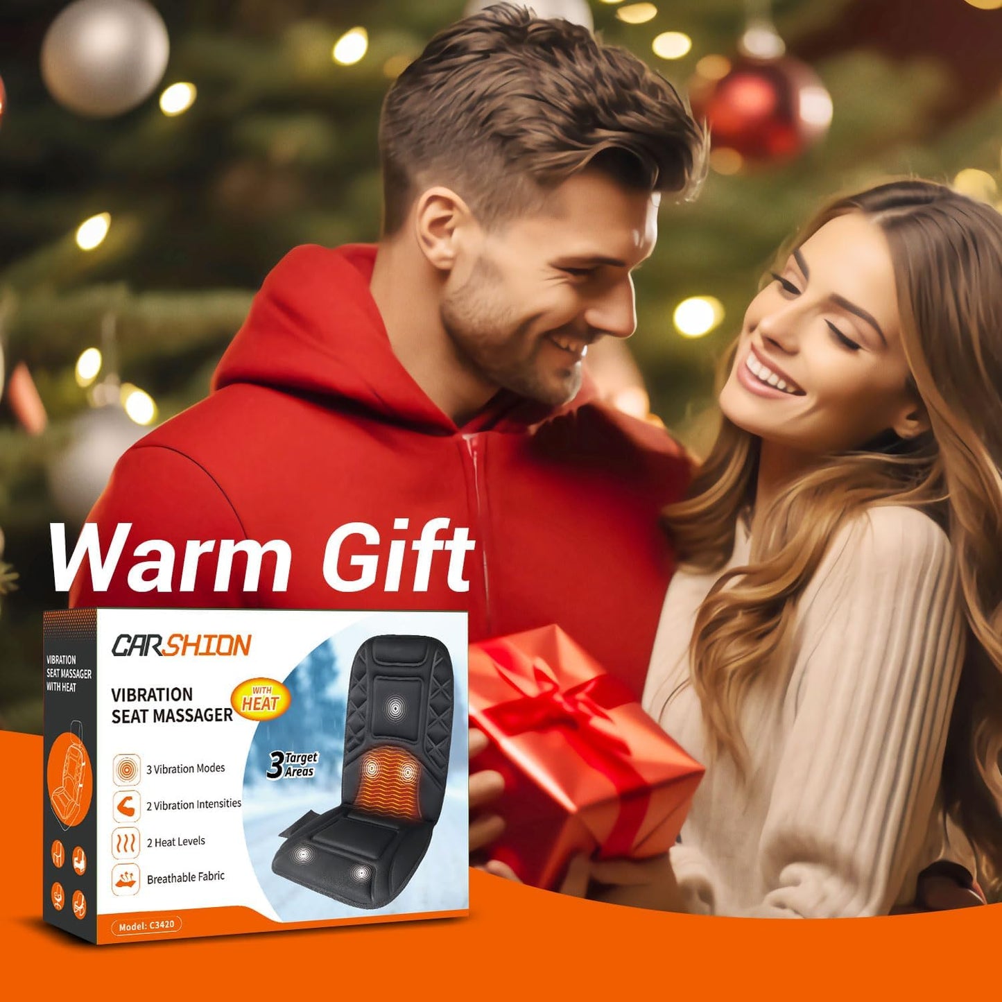 Car Massage Chair Pad Seat Cushion with 5 Vibration Motors