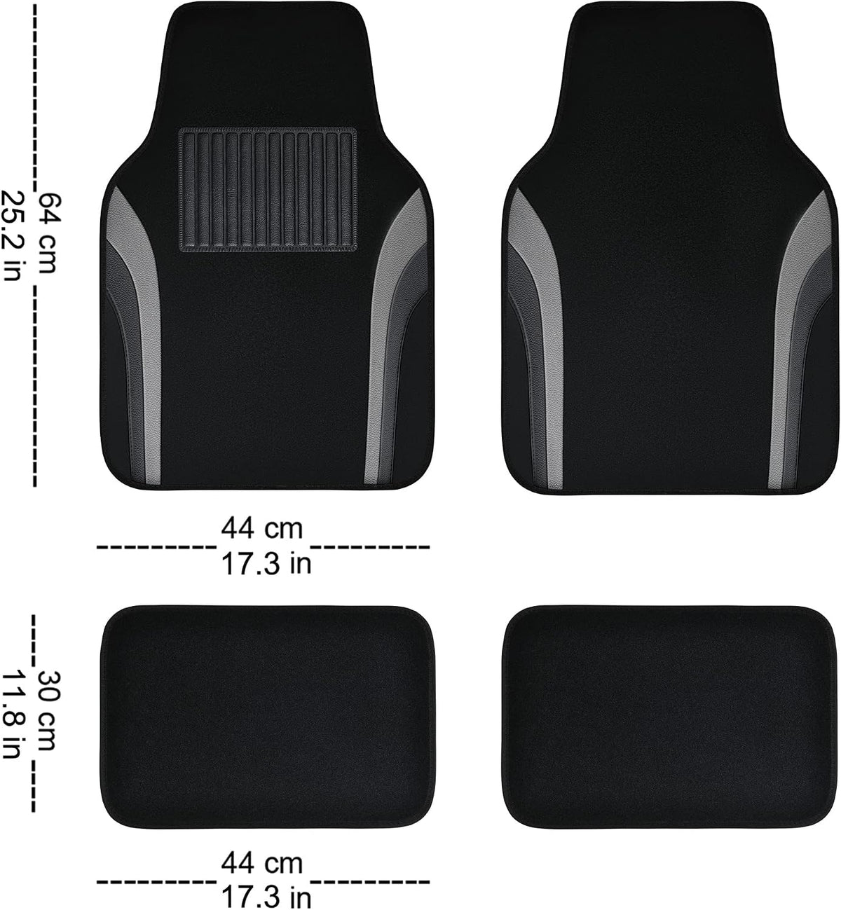 4 Pcs Car Universal Leather Waterproof Sporty Floor Mats Carpet