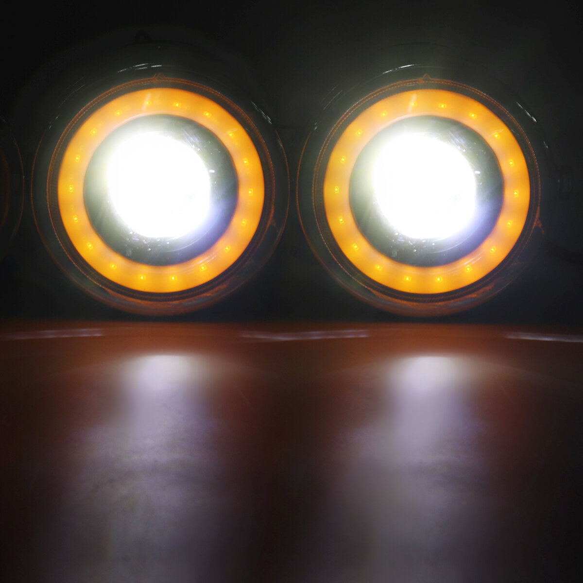 Motorcycle Double Dual Lamp Street Fighter Naked Beam Twin Headlight Chrome 12V