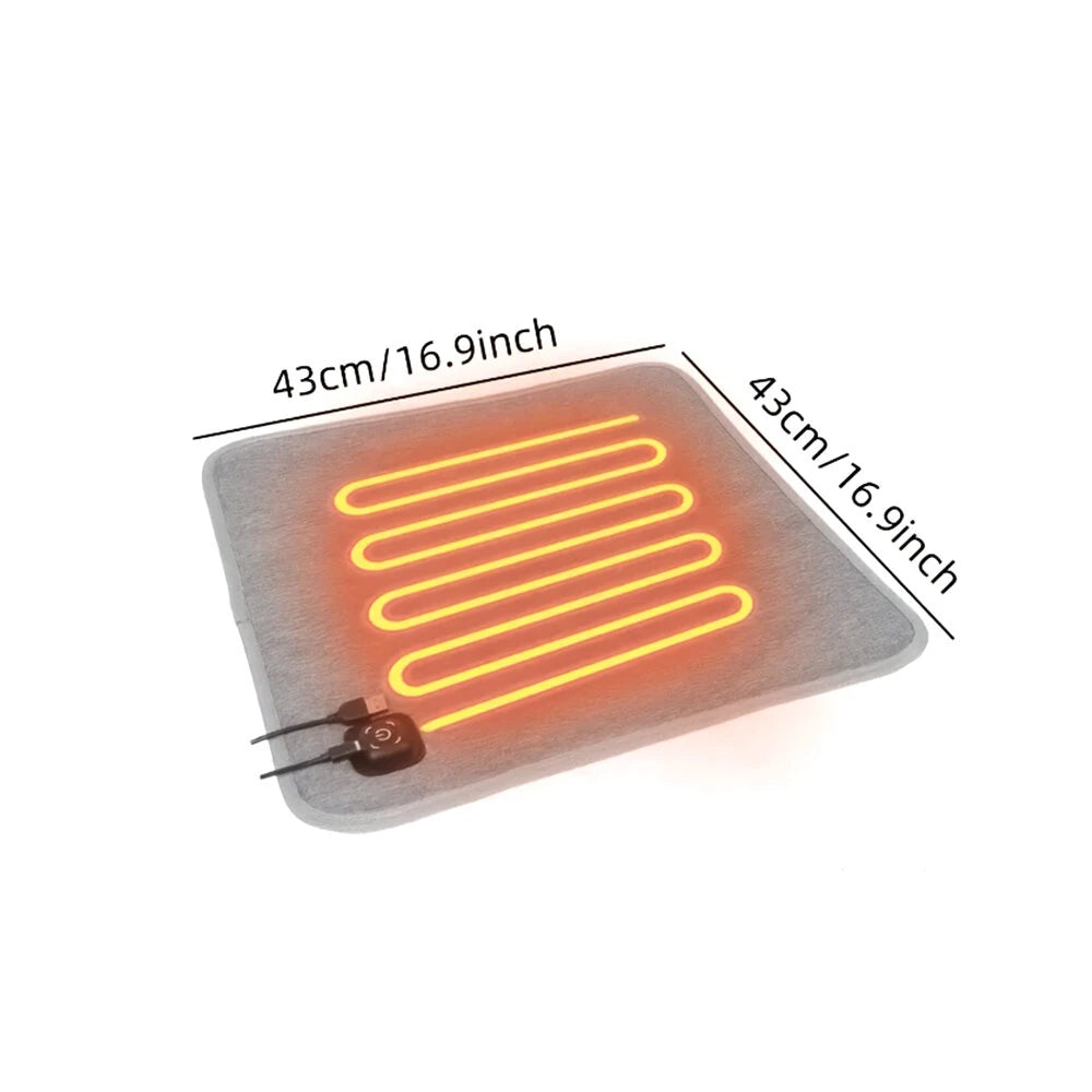Car 5V USB Heated Seat Cushion Winter Portable Electric Heating Pads