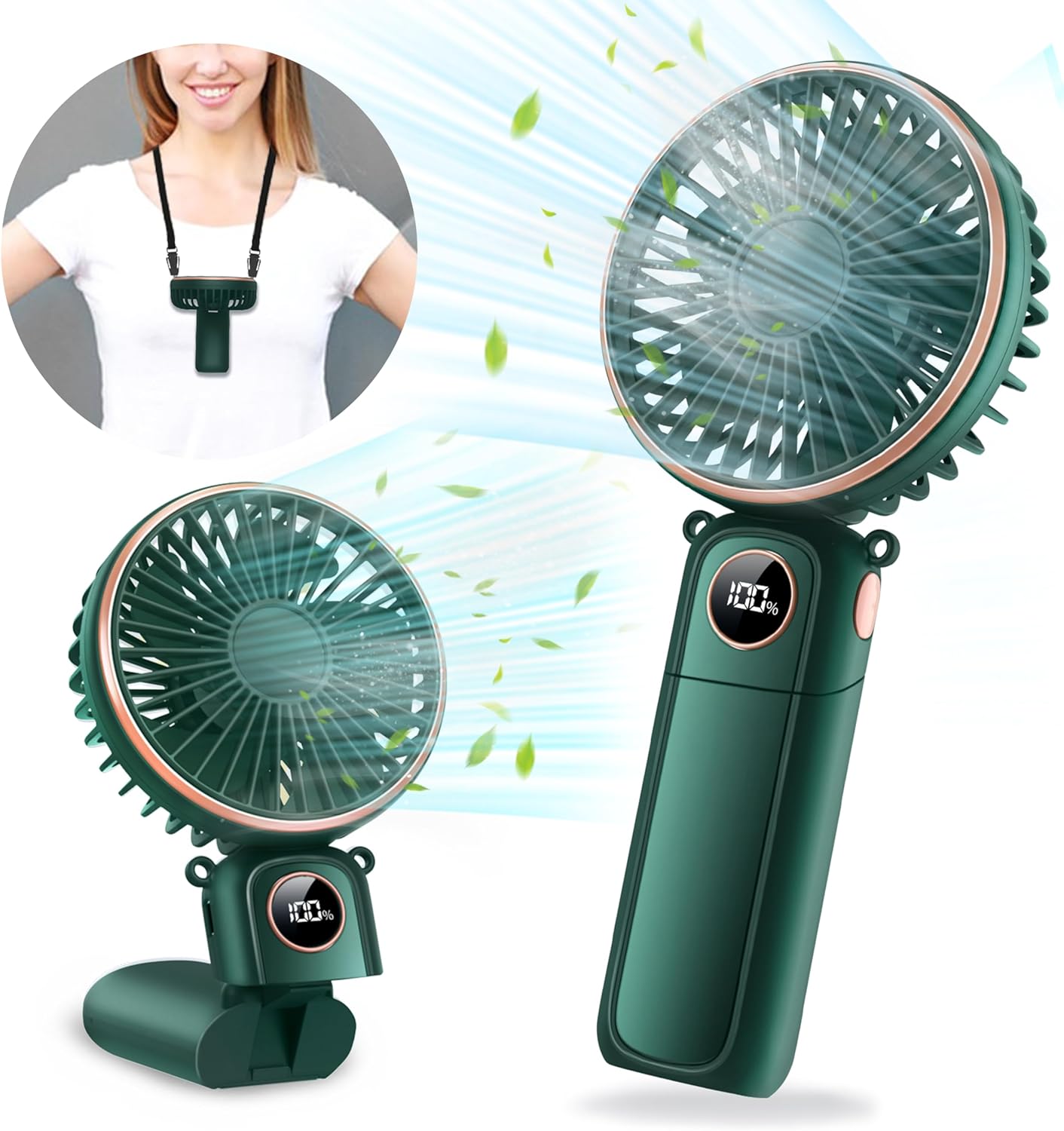 Car Portable Handheld Fan Rechargeable Foldable Fan