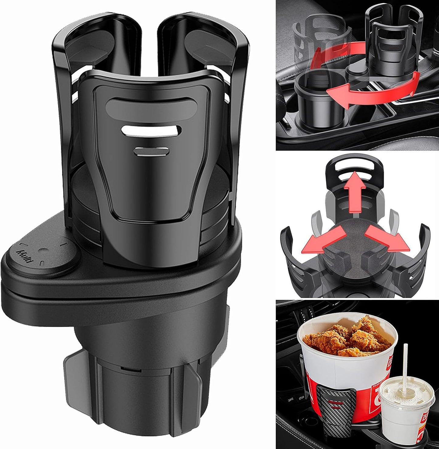 Car 2 in 1 Cup Holder Expander Adapter Multifunctional Organizer