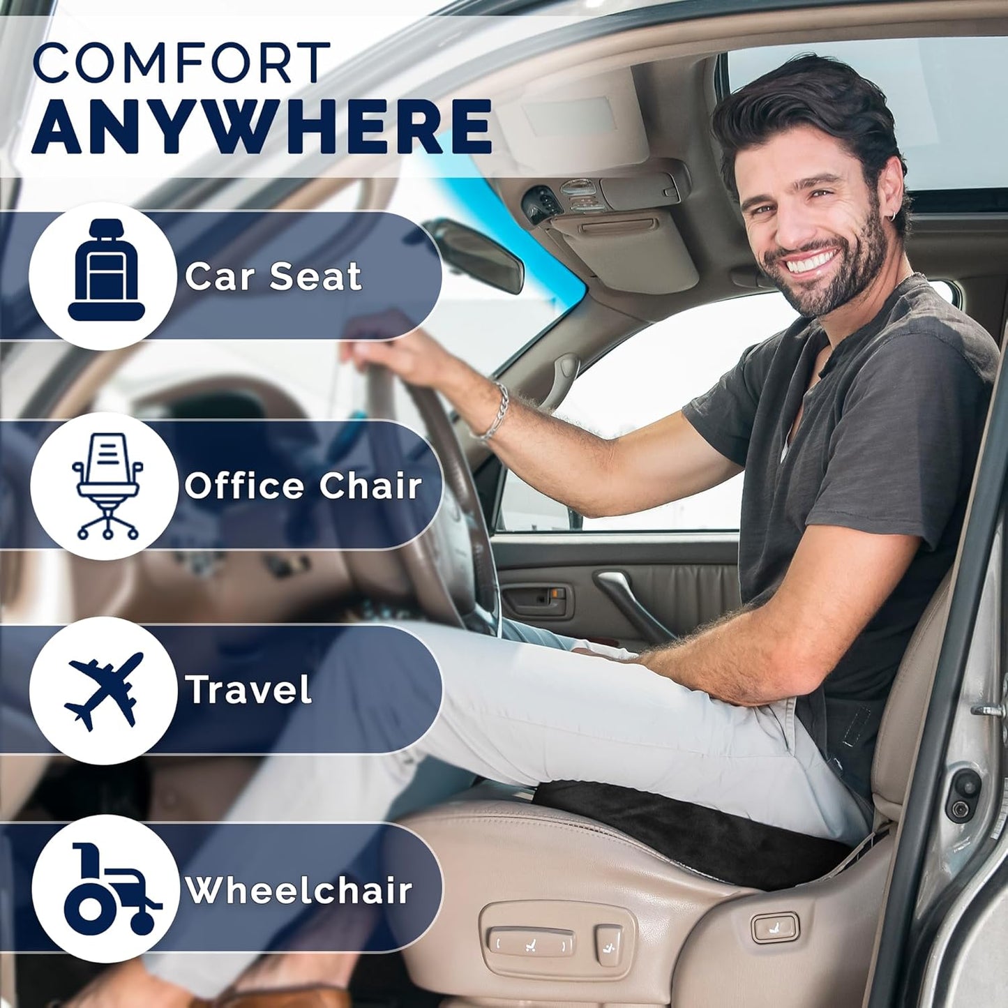 Car Premium Memory Foam Polyurethane Seat Cushion