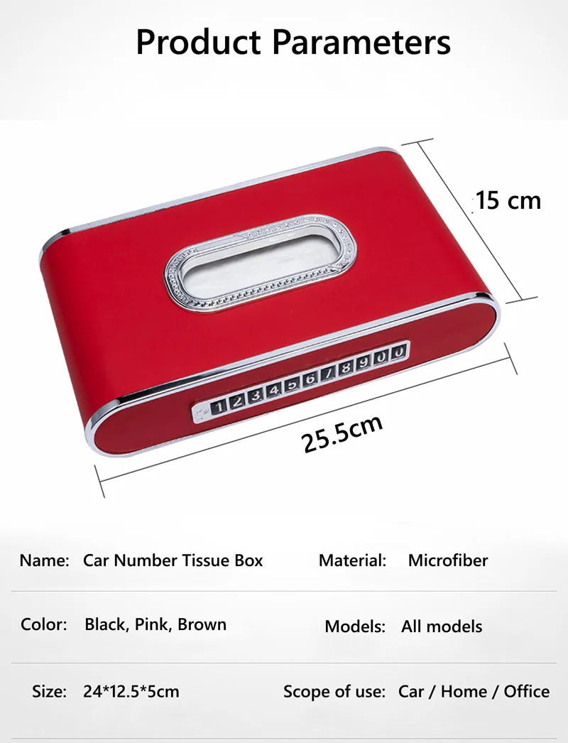 Car Tissue Box Interior Decoration Creative Phone Holder Time Drawer Inside Paper Organizer