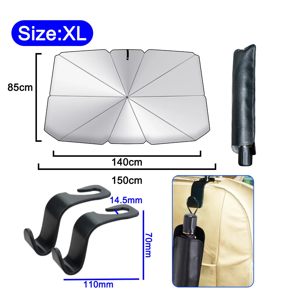 Foldable Car Sun Umbrella Shades Windshield Cover UV Protection Window Sunshade