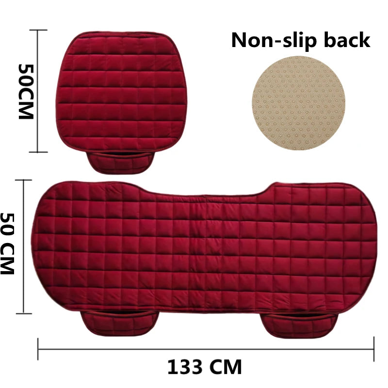 Car Flocking Non Slide Four Seasons Protector Mat Pad Warm Seat Cushion 3 Pcs