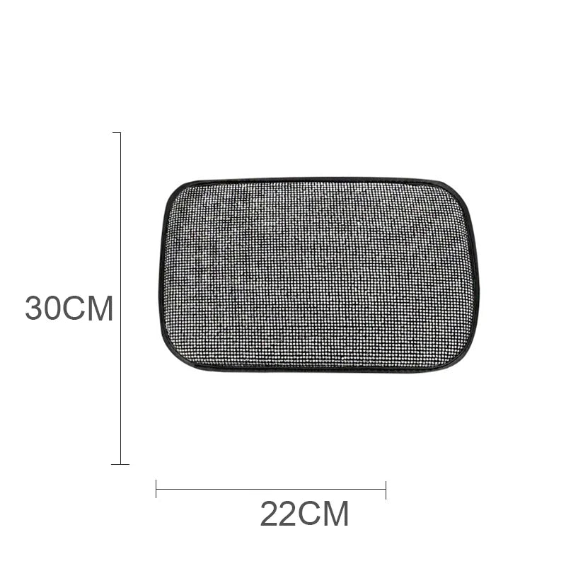 Car PU Leather Armrest Universal Diamond Rhinestone Pad