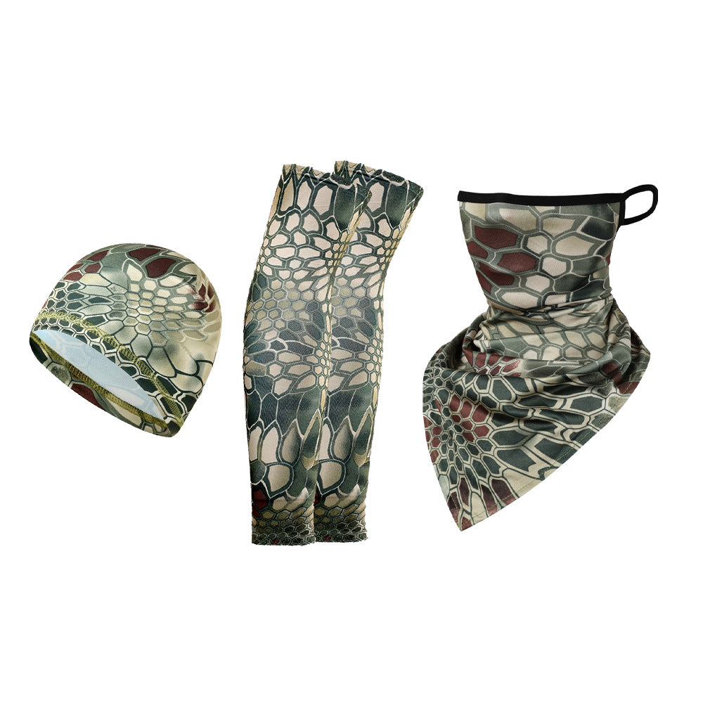 Motorcycle Outdoor Sports Wind-proof Breathable Ice Silk 3 Pcs Sets