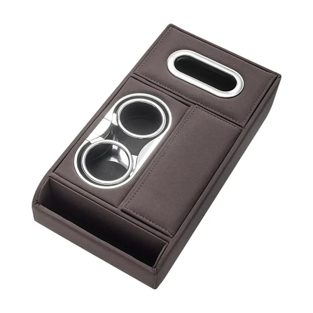 Car Armrest Cup Holder Tissue Box Storage Organizer