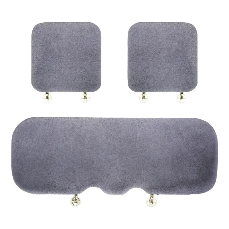 Car Multicolor Plush Fur Seat Cushion Winter Warmth Thick Wool Square Cushion Set