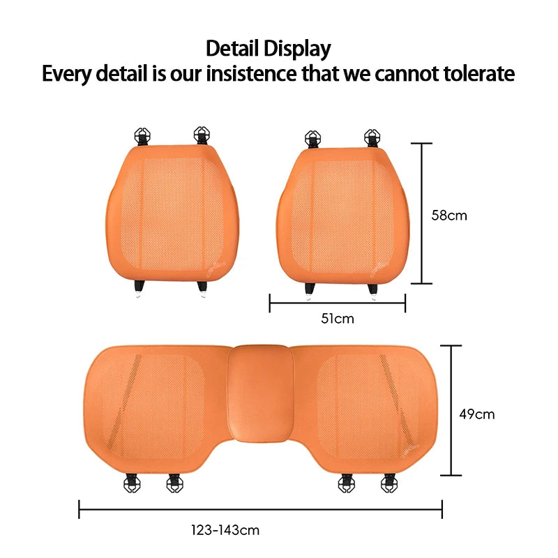 Car PU Leather Cooling Breathable Non Slip Thin All Season Universal Seat Cushion