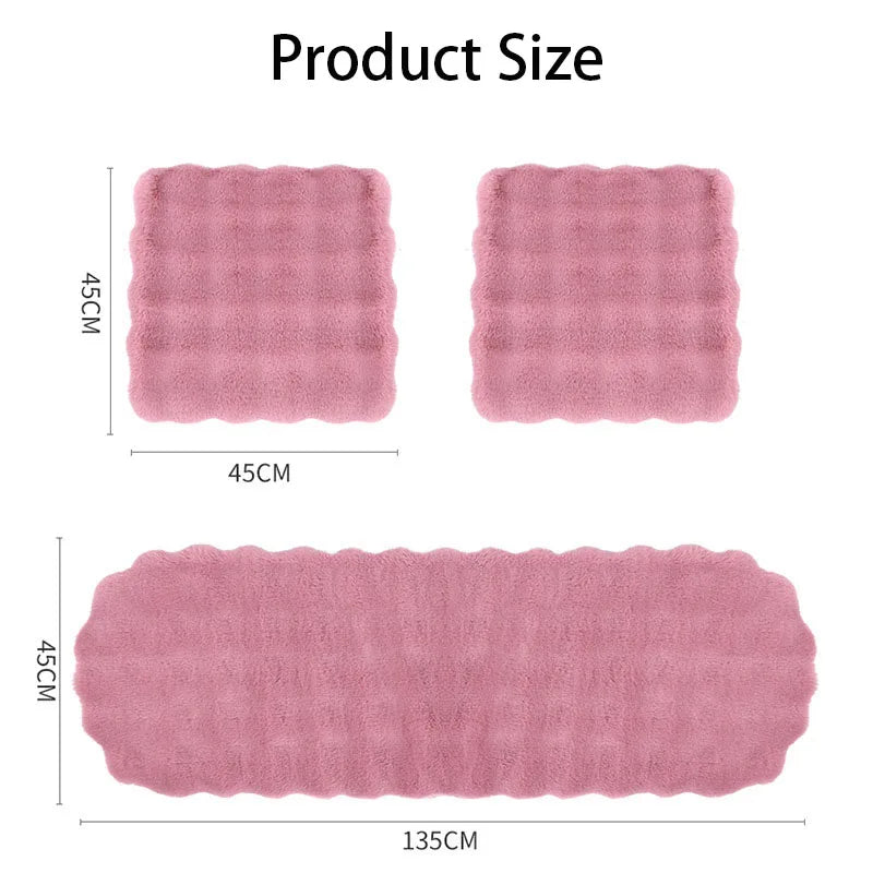 Winter Plush Rabbit Covers Car Seats Cushion Universal Keep Warm Ultra-Soft