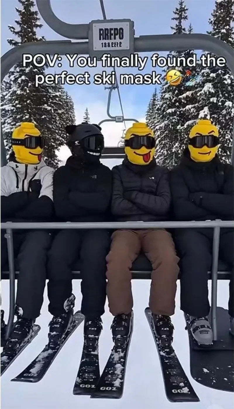 Outdoor Cycling Skiing Funny Knit Ski Mask Food Print Yellow Man Funny Windproof Face Cover
