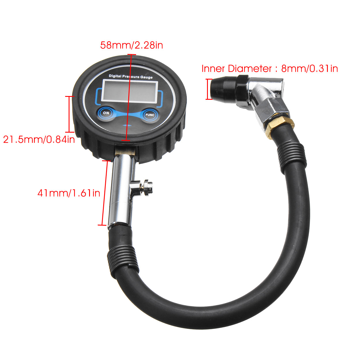 Car Motorcycle Van 0-200Psi Digital LCD Tyre Tire Air Pump Pressure Gauge Tester Tools