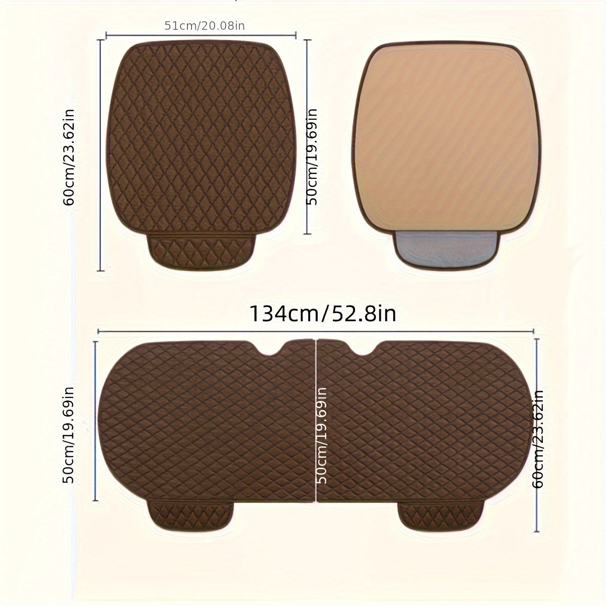 Car All-Season Non-Slip Linen Seat Covers - 3/5/11pcs