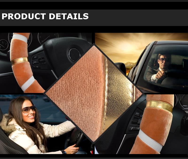 Car Winter Warm Plush Protector Steering Wheel Covers