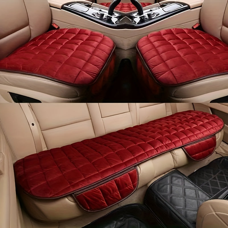 Car Soft Cozy Plush Seat Air-Filled Washable Cushion Covers 3 Pcs