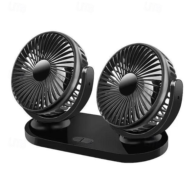 Car USB Fan Cooling Dual Head 3 Speeds Adjustable Cooler Air Fan