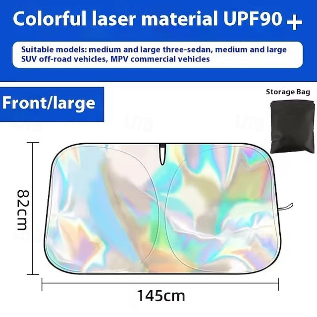 Laser Reflective Car Windshield Sun Shade for Front Window UV Rays Blocks