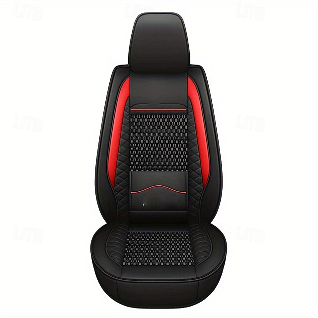 5 Seats Car Seat Covers Full Set Faux Leather Breathable Universal Front Rear Protector