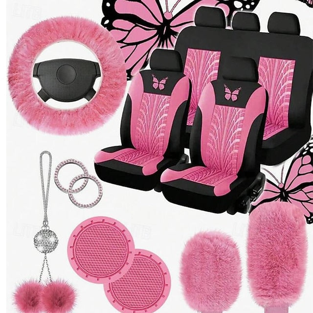 9 Pcs/Set Car Wear-Resistant Comfortable Seat Cushion with 5 Seat Steering Wheel