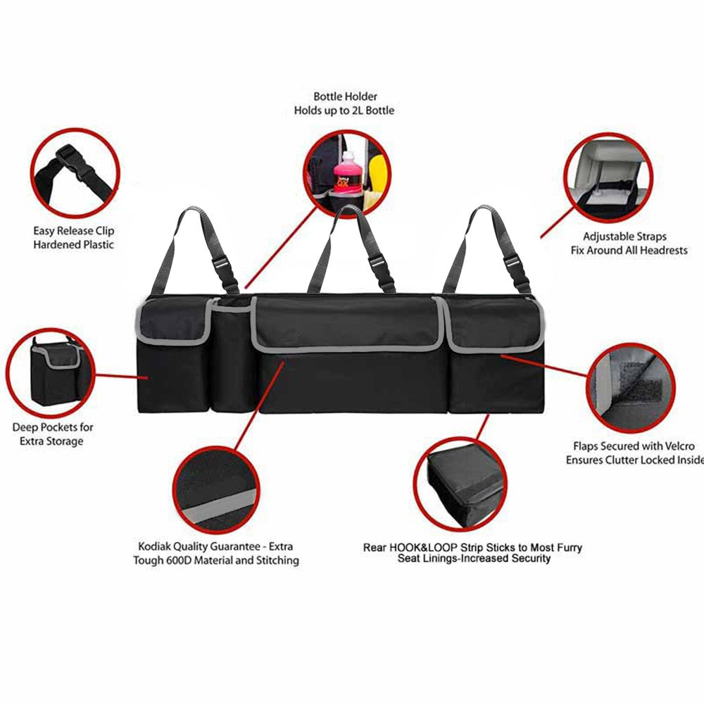 Car Trunk Organizer Oxford Interior Accessories Back Seat Storage Bag 4 Pocket