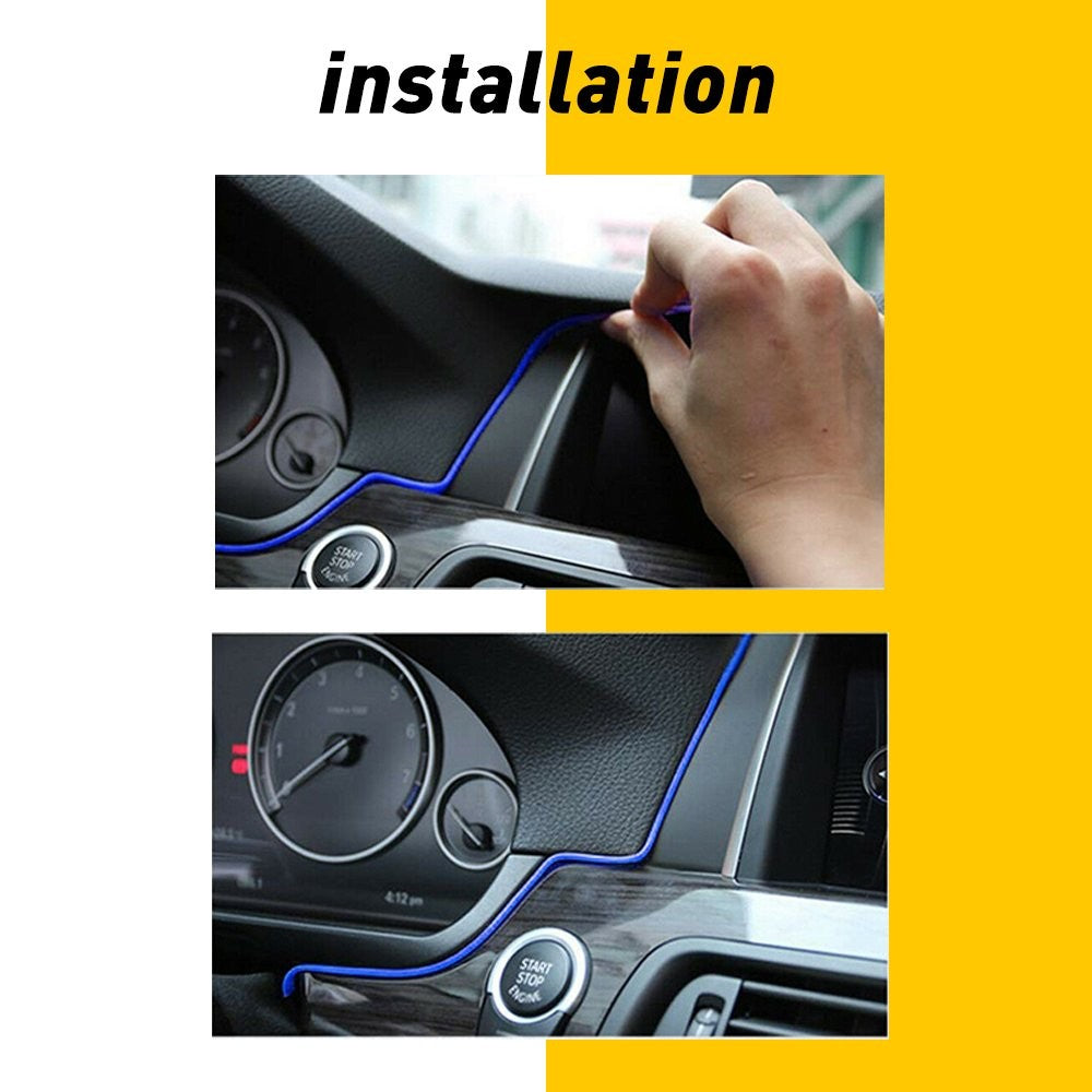 LED Bulbs Car Interior Decor Atmosphere Wire Strip Light Lamp Accessories