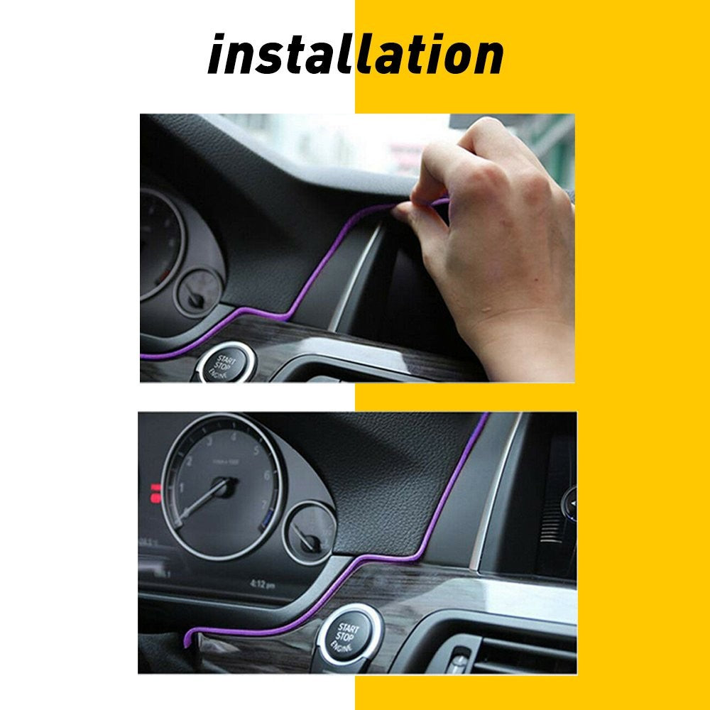 LED Auto Car Decor Interior Atmosphere Wire Strip Light Lamp Accessories Purple