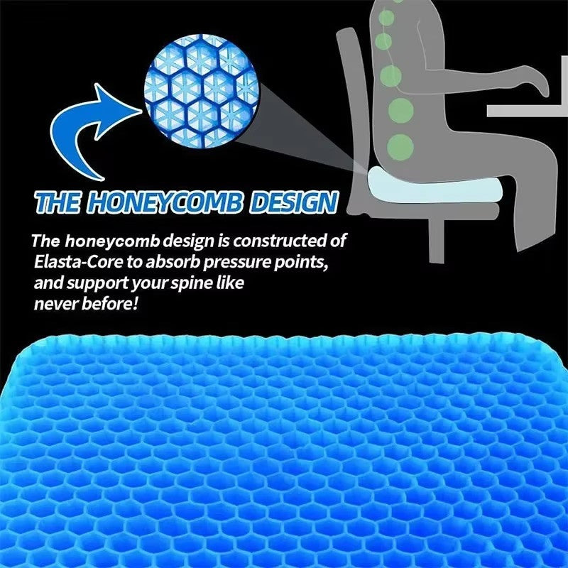 Car Honeycomb Cooling Gel Support Crate Cushion Non-Slip Seat Cushion