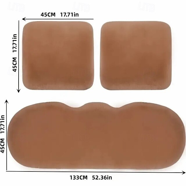 Car Winter Plush Thick Warm Soft Seat Cushion 3-Piece Set