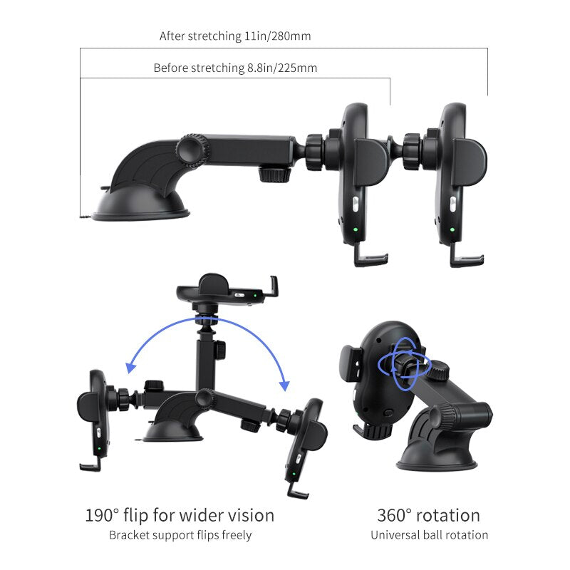 Car Bracket Wireless Charger Auto-sensing Stand Holder For IPhone Samsung