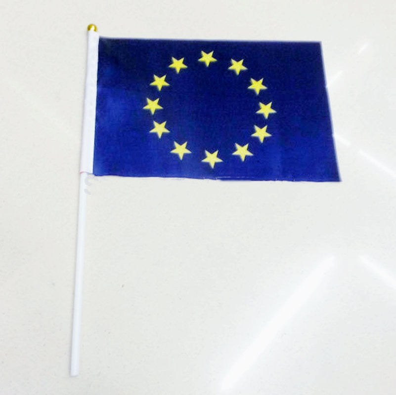 Small EU Flag European Union Flag with Pole Hand Waving Flag