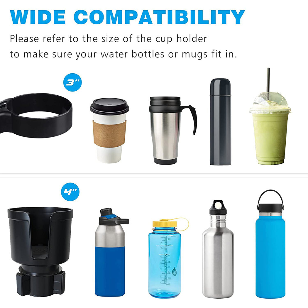 Car Cup Holder Tray Dual Black Expande Organizer