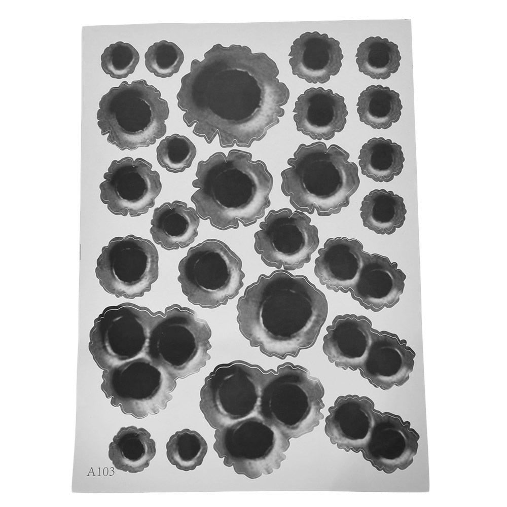 Funny Car Stickers 3D Bullet Hole Car Side Stickers Motorcycle Waterproof Stickers