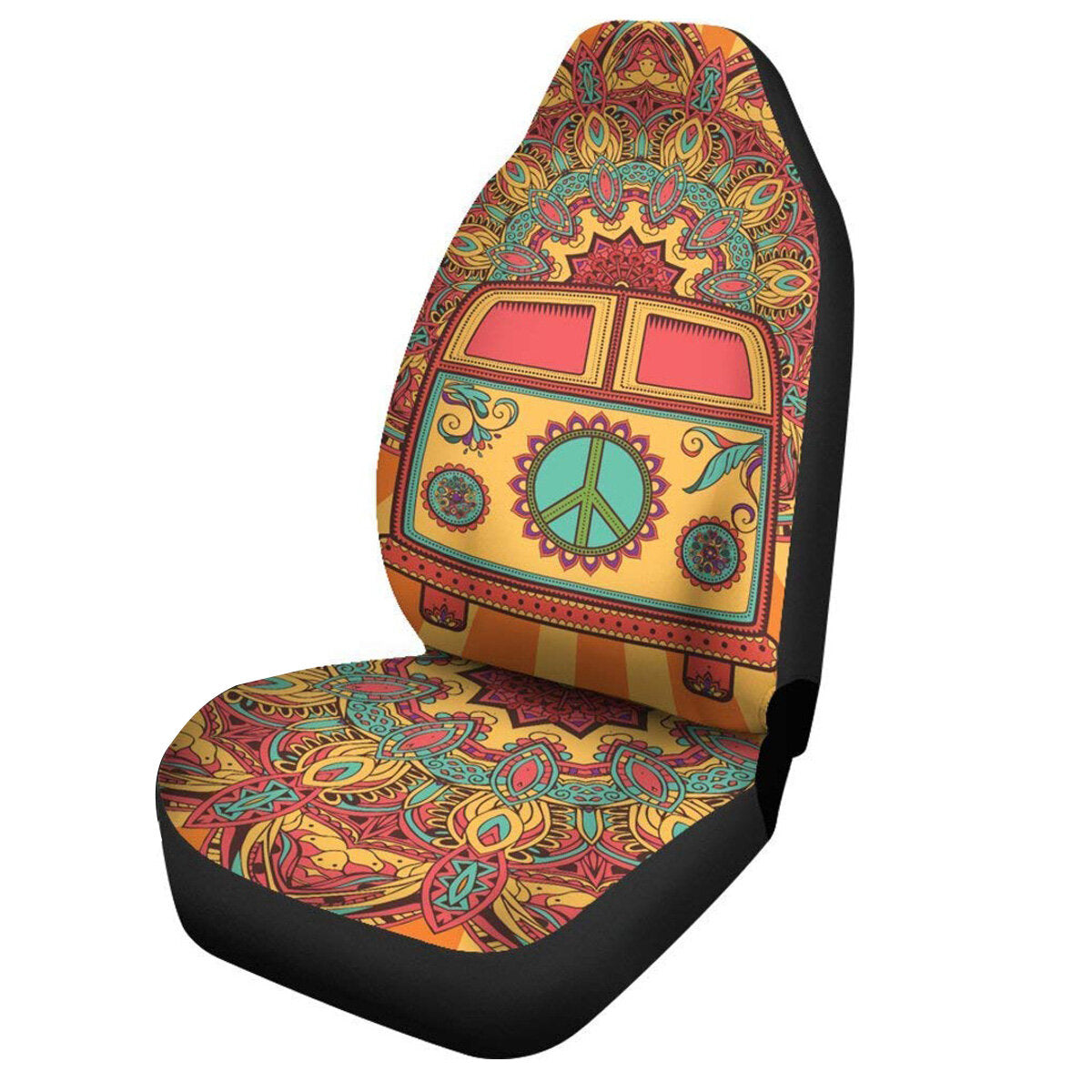 Car Front Seat Cushion Print Pattern Protector For Sedan SUV Truck