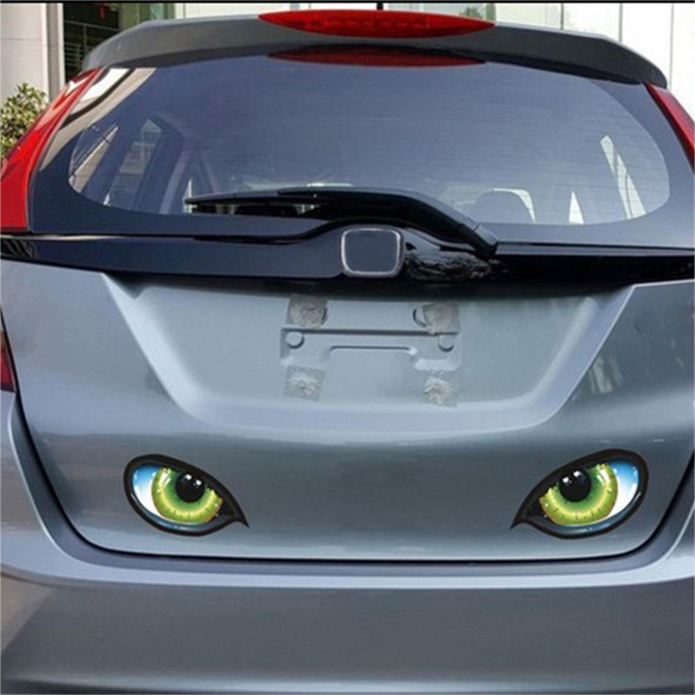 3D Stereo Reflective Cat Eyes Car Sticker Mirror