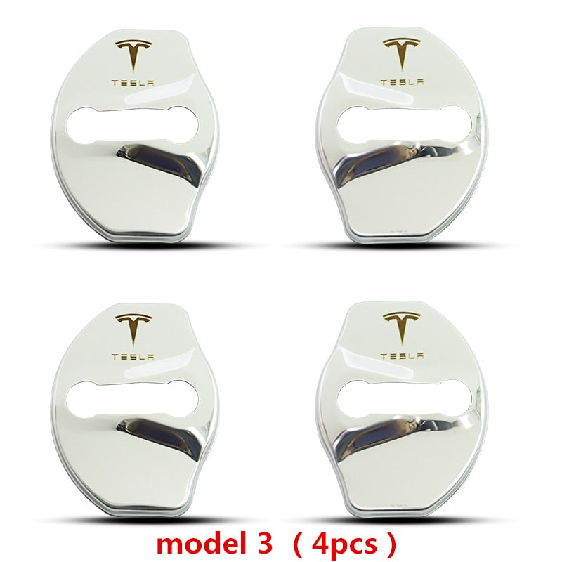 Car Stickers 3D Car Door Lock Buckle Car Accessories for Tesla