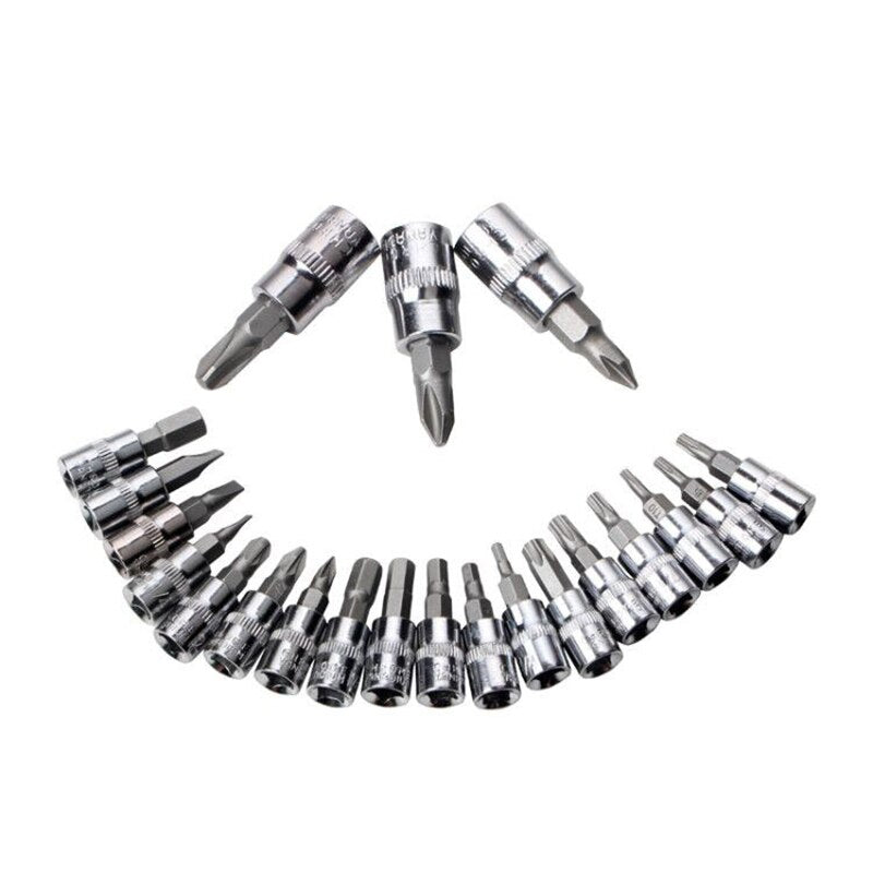 Car Repair Tool Ratchet Set 46pcs 1/4-Inch Combination Kit Wrench Screwdriver Socket
