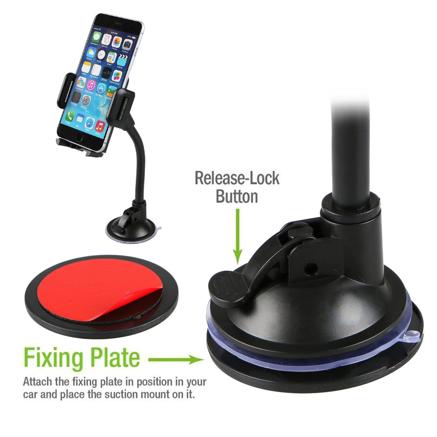 Car Mount Universal Windshield Dashboard Phone Holder